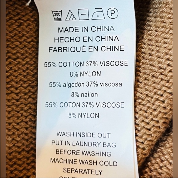 MICHAEL MICHAEL KORS Camel Oversized Knit Sweater with Gold Zipper Detail sz M - Picture 10 of 10